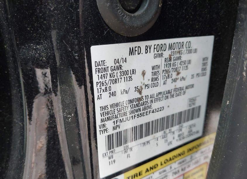 Photo 9 of 2014 Ford Expedition XL (VIN 1FMJU1F55EEF43223)