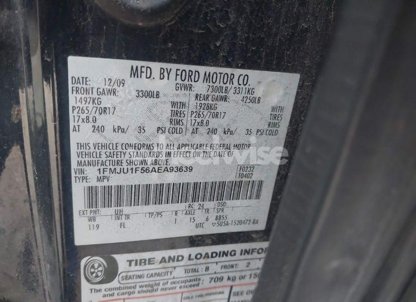 Photo 9 of 2010 Ford Expedition XLT (VIN 1FMJU1F56AEA93639)