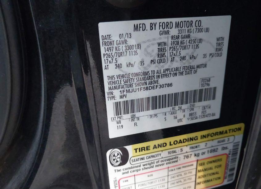 Photo 9 of 2013 Ford Expedition XL (VIN 1FMJU1F58DEF30786)