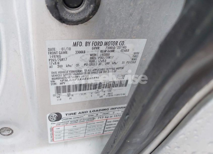 Photo 9 of 2010 Ford Expedition XLT (VIN 1FMJU1F5XAEB45516)