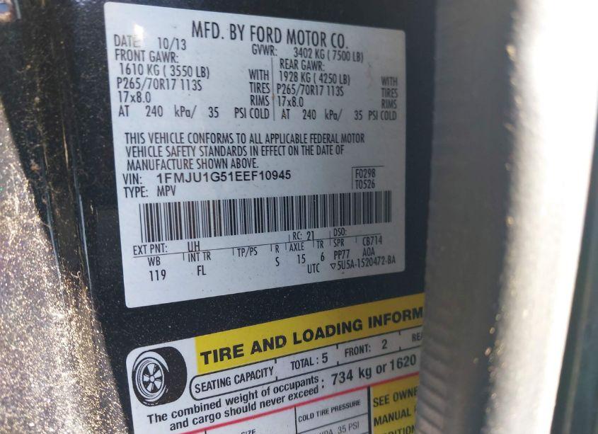 Photo 9 of 2014 Ford Expedition XL (VIN 1FMJU1G51EEF10945)