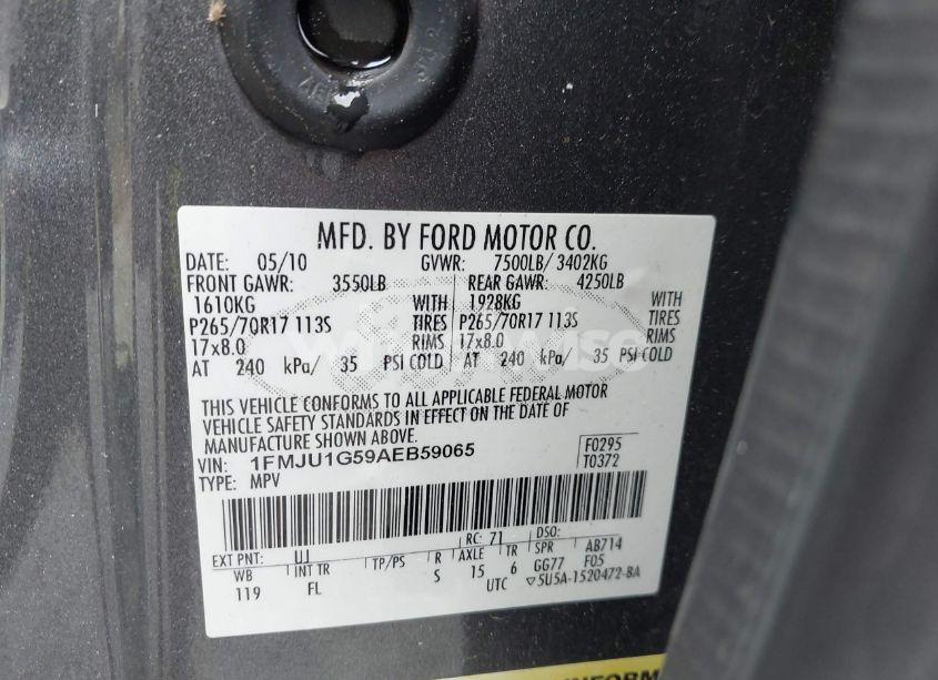 Photo 9 of 2010 Ford Expedition XLT (VIN 1FMJU1G59AEB59065)