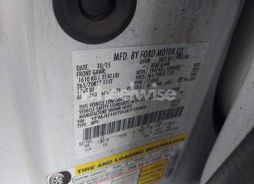 Photo 9 of 2016 Ford Expedition XL (VIN 1FMJU1GT0GEF15460)