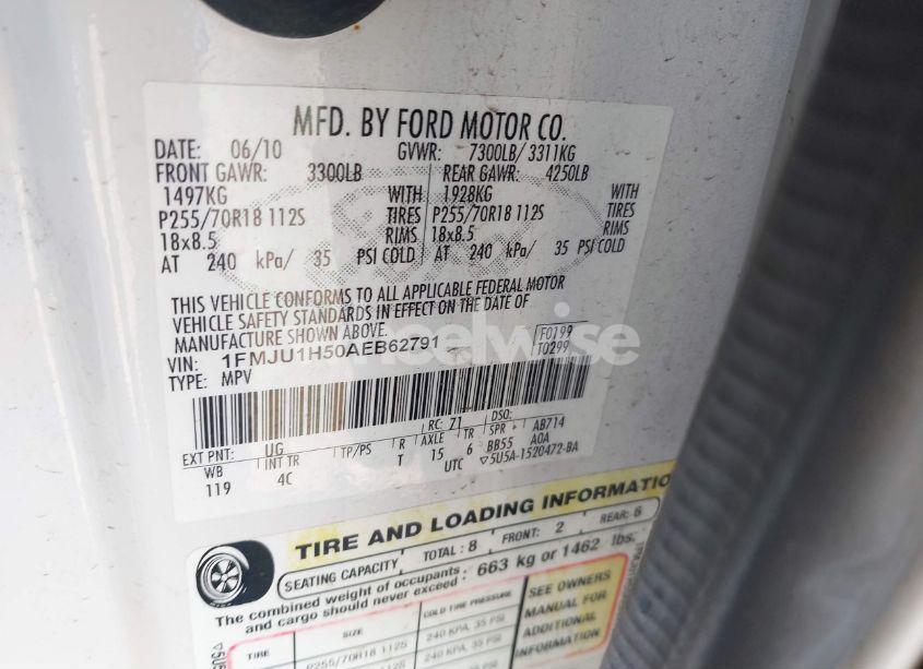 Photo 9 of 2010 Ford Expedition EDDIE BAUER/KING RANCH (VIN 1FMJU1H50AEB62791)