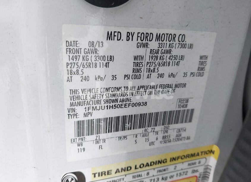 Photo 9 of 2014 Ford Expedition XLT (VIN 1FMJU1H50EEF00938)