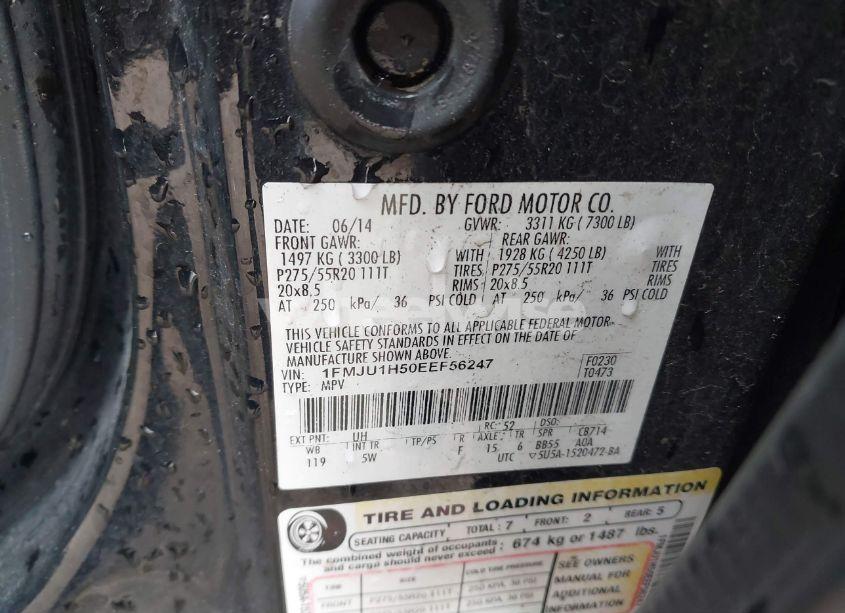 Photo 9 of 2014 Ford Expedition KING RANCH (VIN 1FMJU1H50EEF56247)