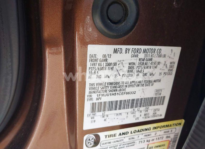 Photo 9 of 2012 Ford Expedition XLT (VIN 1FMJU1H51CEF66332)