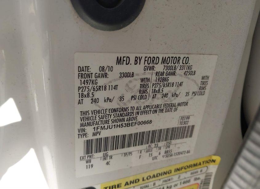 Photo 9 of 2011 Ford Expedition XLT (VIN 1FMJU1H53BEF00668)