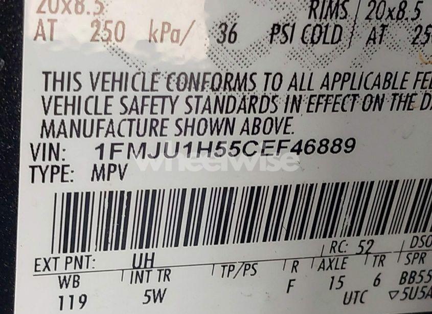 Photo 9 of 2012 Ford Expedition KING RANCH (VIN 1FMJU1H55CEF46889)