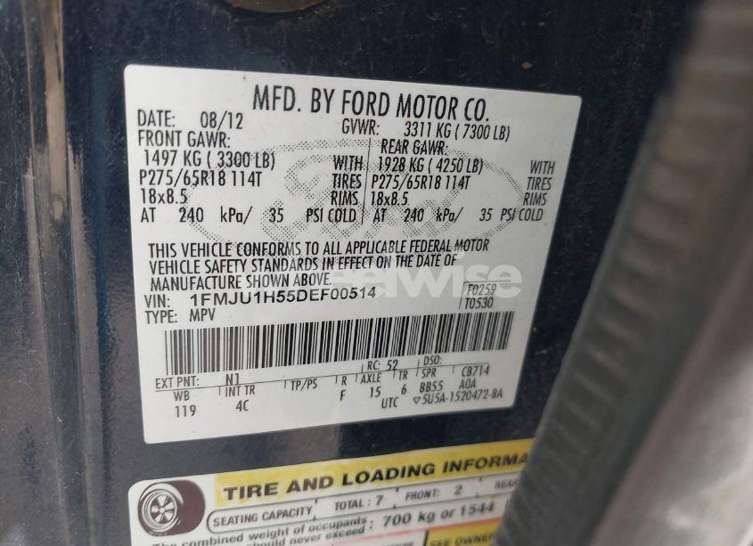 Photo 9 of 2013 Ford Expedition XLT (VIN 1FMJU1H55DEF00514)