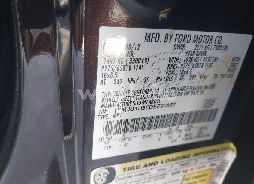 Photo 9 of 2013 Ford Expedition XLT (VIN 1FMJU1H55DEF00657)