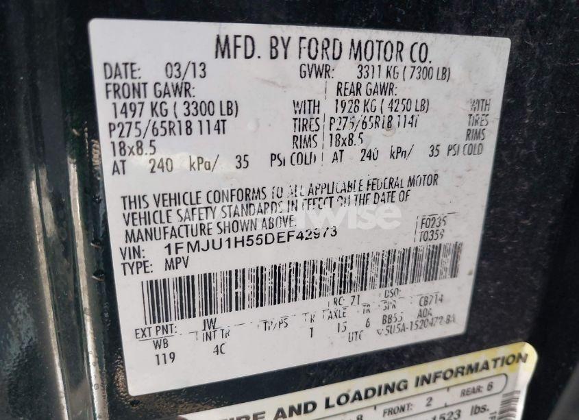 Photo 9 of 2013 Ford Expedition XLT (VIN 1FMJU1H55DEF42973)