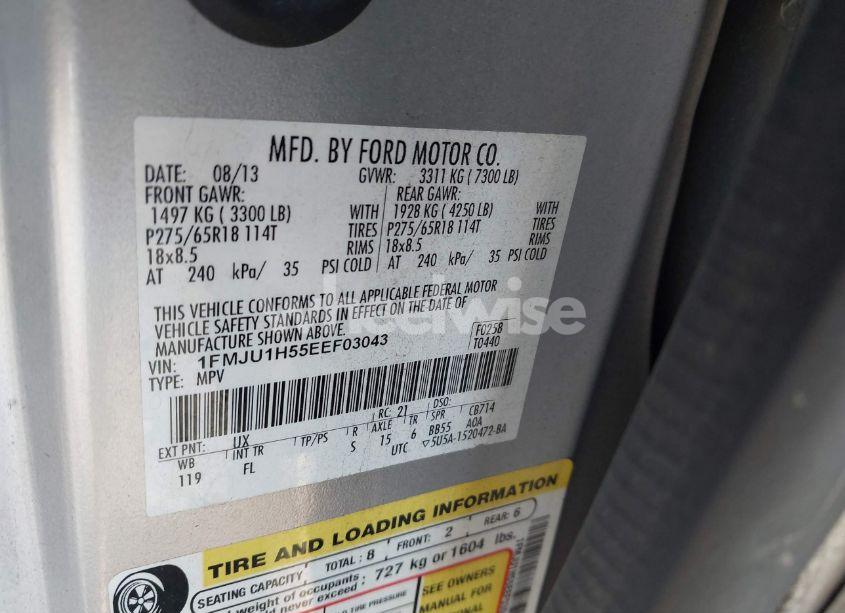 Photo 9 of 2014 Ford Expedition XLT (VIN 1FMJU1H55EEF03043)