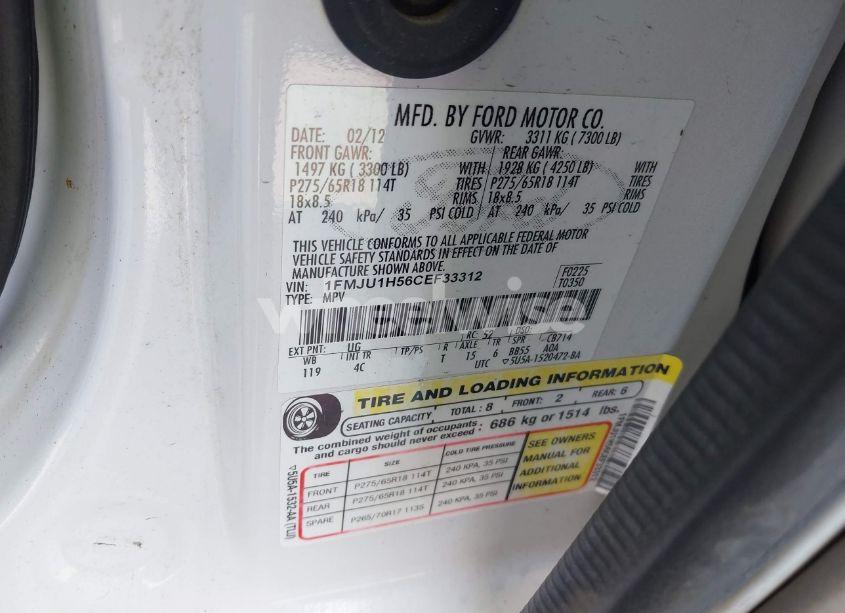 Photo 9 of 2012 Ford Expedition XLT (VIN 1FMJU1H56CEF33312)