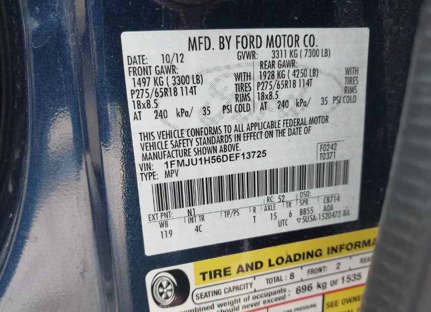 Photo 9 of 2013 Ford Expedition XLT (VIN 1FMJU1H56DEF13725)