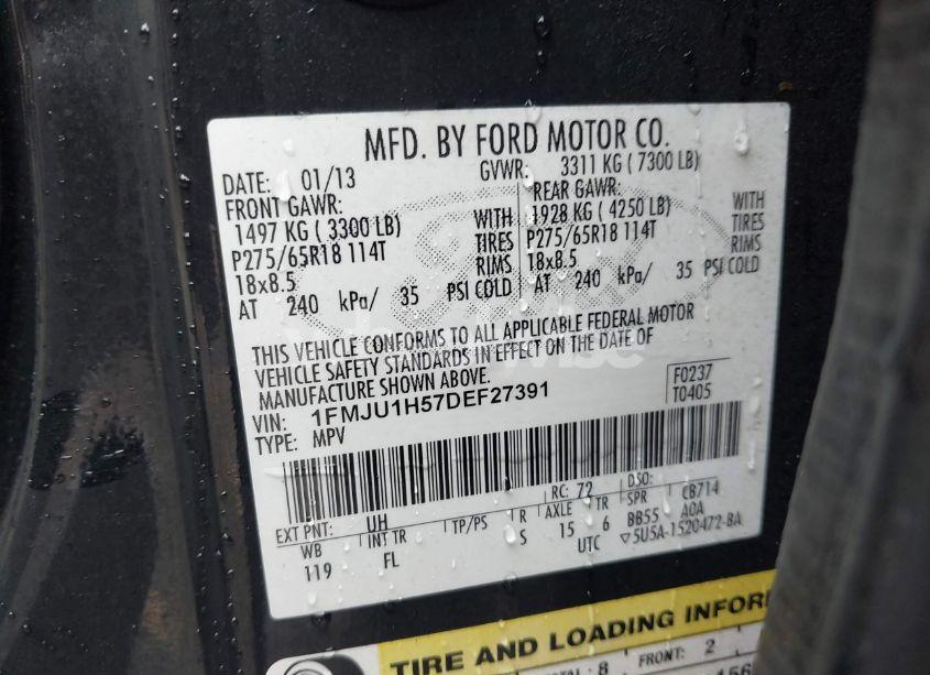 Photo 9 of 2013 Ford Expedition XLT (VIN 1FMJU1H57DEF27391)