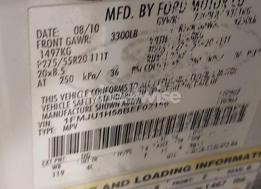 Photo 9 of 2011 Ford Expedition XLT (VIN 1FMJU1H58BEF02156)