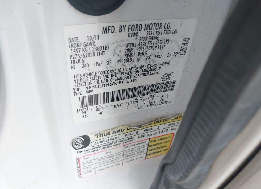 Photo 9 of 2012 Ford Expedition XLT (VIN 1FMJU1H58CEF15393)