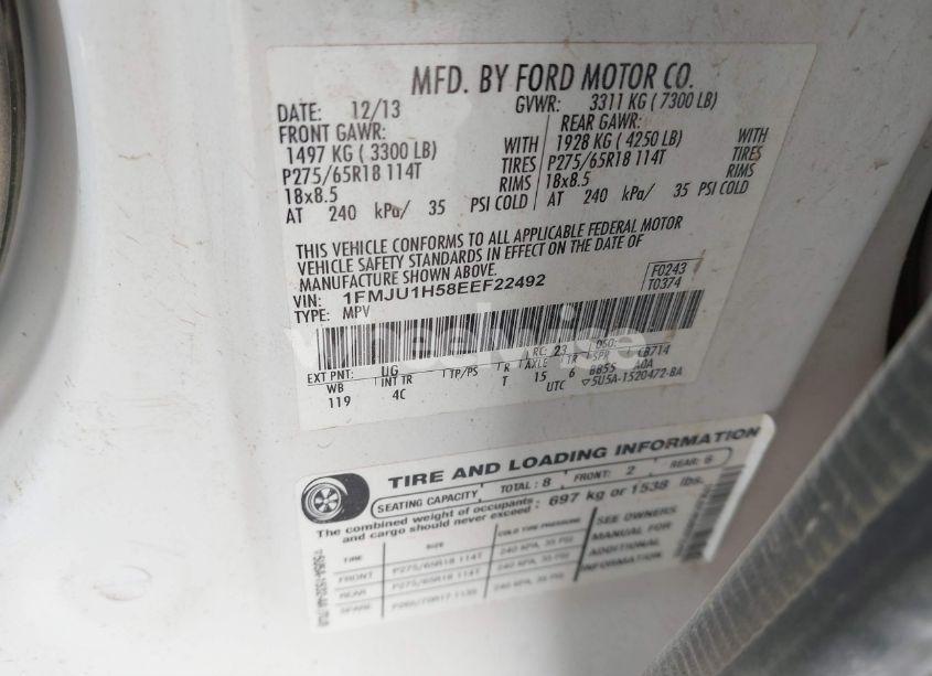 Photo 9 of 2014 Ford Expedition XLT (VIN 1FMJU1H58EEF22492)