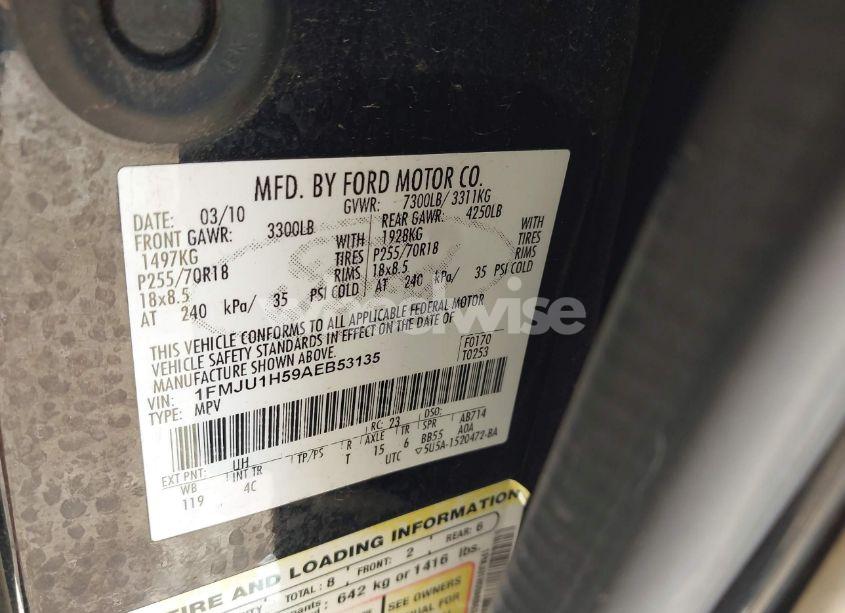 Photo 9 of 2010 Ford Expedition EDDIE BAUER (VIN 1FMJU1H59AEB53135)