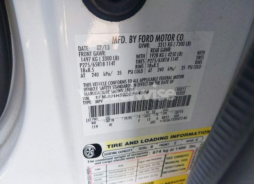 Photo 9 of 2013 Ford Expedition XLT (VIN 1FMJU1H59DEF64054)