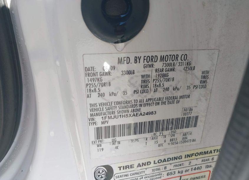 Photo 9 of 2010 Ford Expedition EDDIE BAUER/KING RANCH (VIN 1FMJU1H5XAEA24983)