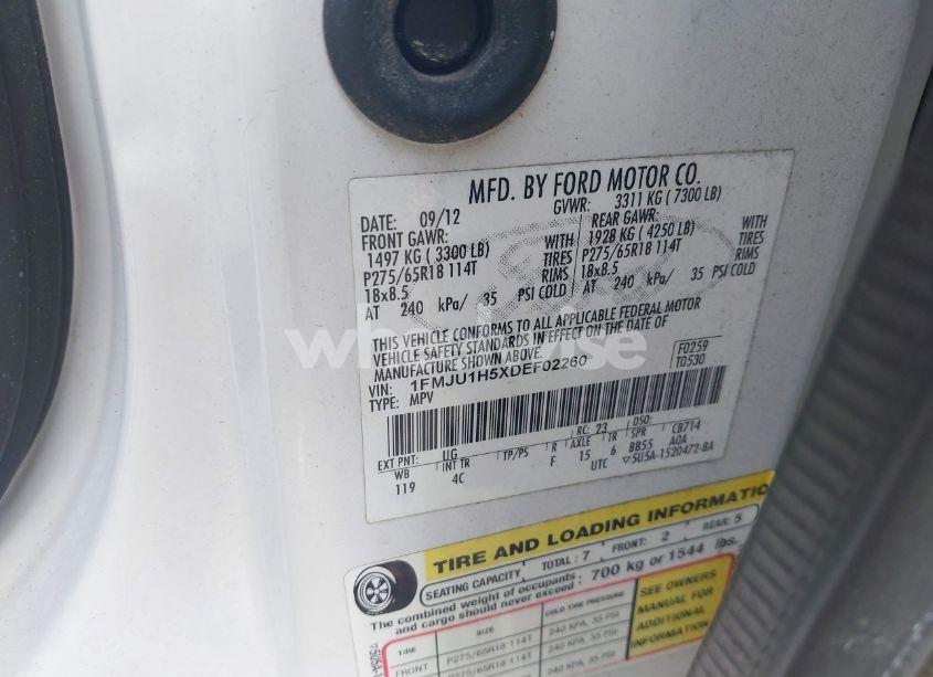 Photo 9 of 2013 Ford Expedition XLT (VIN 1FMJU1H5XDEF02260)