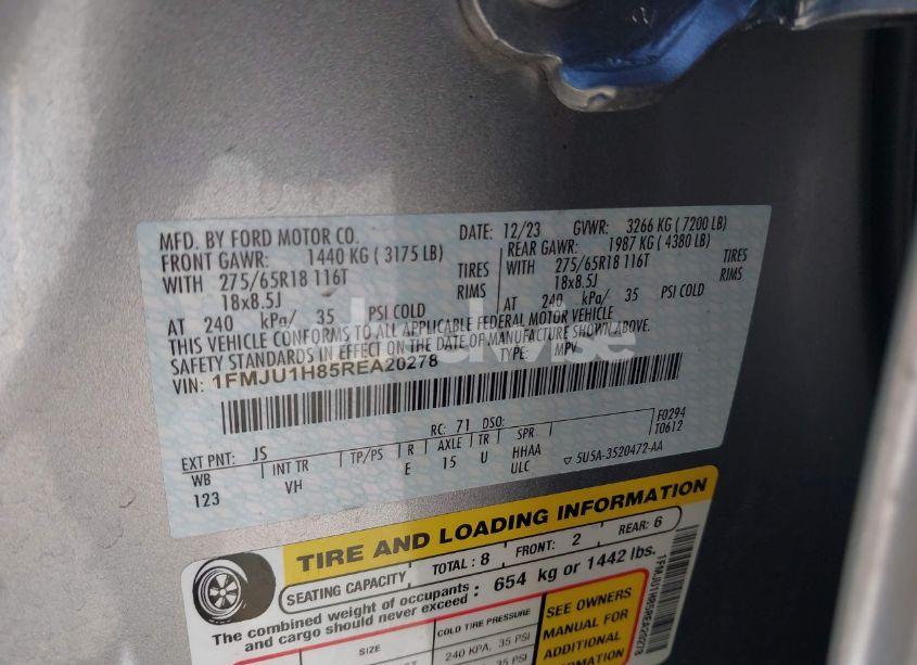 Photo 9 of 2024 Ford Expedition XLT (VIN 1FMJU1H85REA20278)