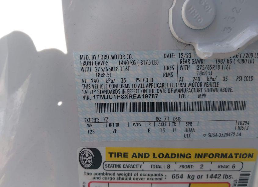 Photo 9 of 2024 Ford Expedition XLT (VIN 1FMJU1H8XREA19787)