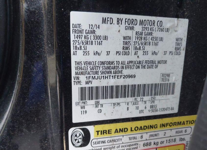 Photo 9 of 2015 Ford Expedition XLT (VIN 1FMJU1HT1FEF20969)