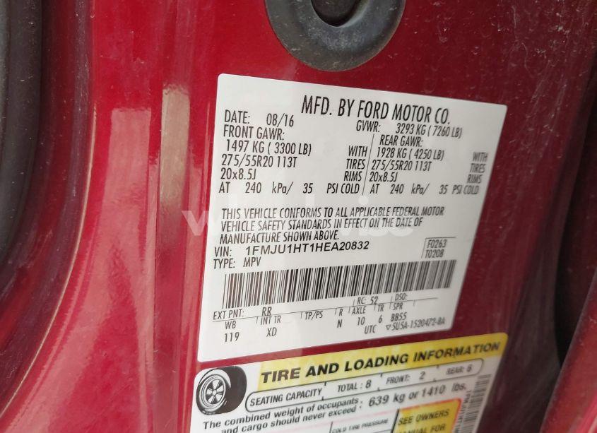 Photo 9 of 2017 Ford Expedition XLT (VIN 1FMJU1HT1HEA20832)