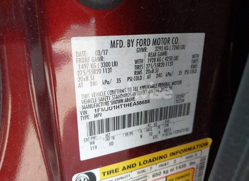 Photo 9 of 2017 Ford Expedition XLT (VIN 1FMJU1HT1HEA58688)