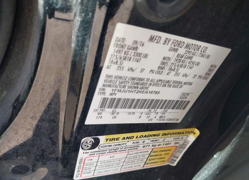 Photo 9 of 2017 Ford Expedition XLT (VIN 1FMJU1HT2HEA19785)