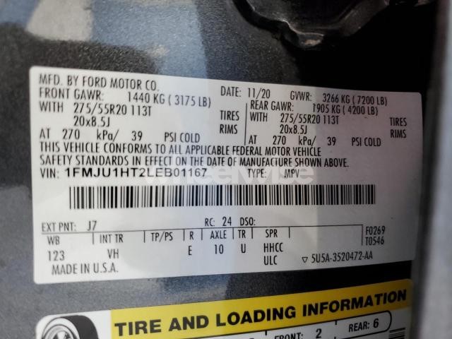 Photo 10 of 2020 FORD EXPEDITION XLT (VIN 1FMJU1HT2LEB01167)