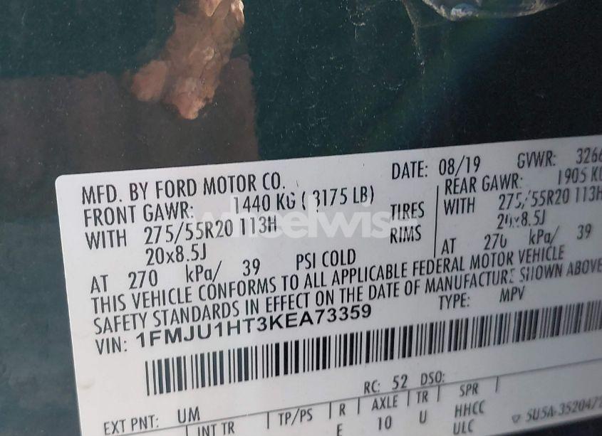 Photo 9 of 2019 Ford Expedition XLT (VIN 1FMJU1HT3KEA73359)