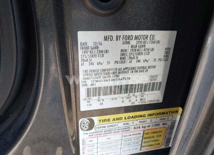 Photo 9 of 2017 Ford Expedition XLT (VIN 1FMJU1HT4HEA47278)