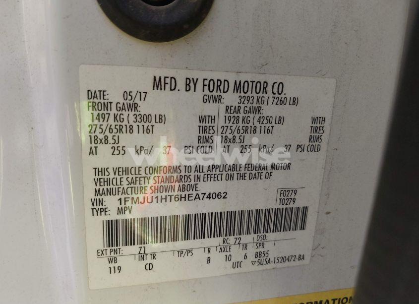 Photo 9 of 2017 Ford Expedition XLT (VIN 1FMJU1HT6HEA74062)