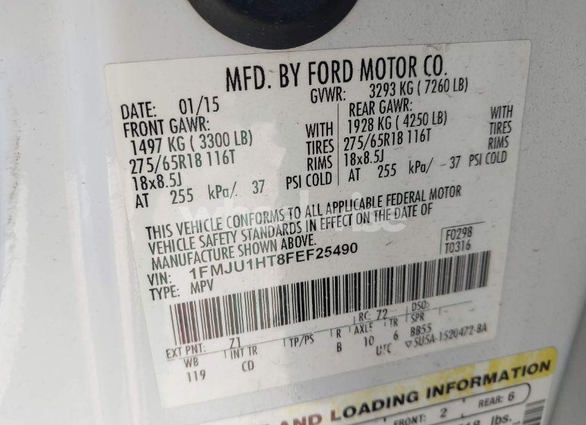 Photo 9 of 2015 Ford Expedition XLT (VIN 1FMJU1HT8FEF25490)