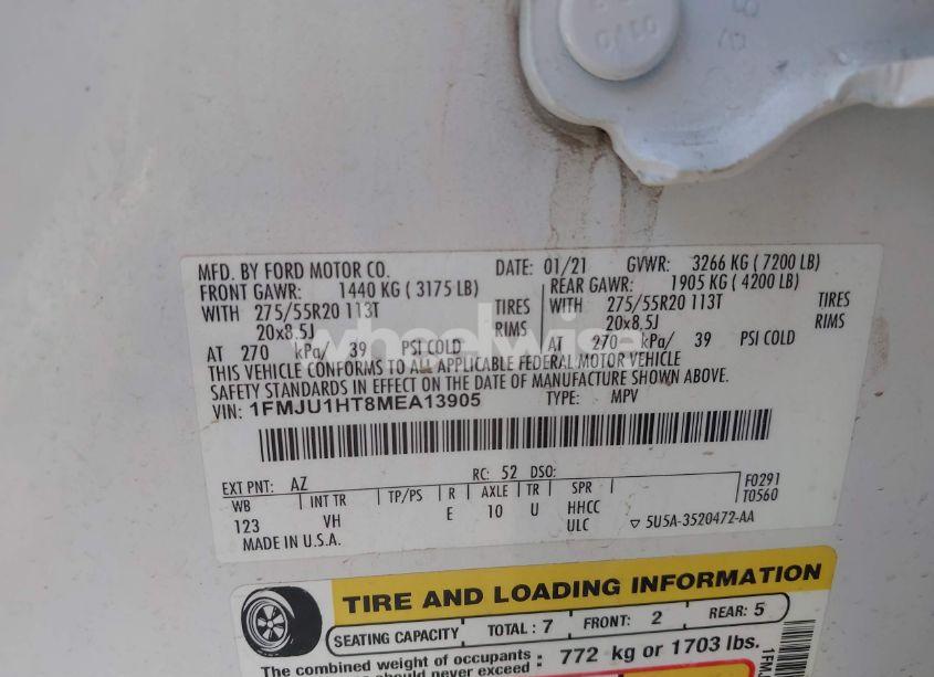 Photo 9 of 2021 Ford Expedition XLT (VIN 1FMJU1HT8MEA13905)