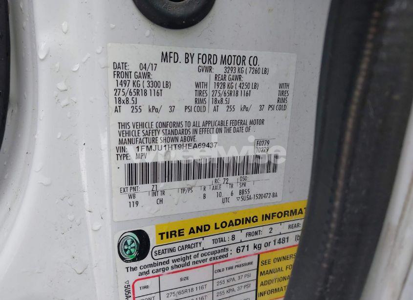 Photo 9 of 2017 Ford Expedition XLT (VIN 1FMJU1HT9HEA69437)