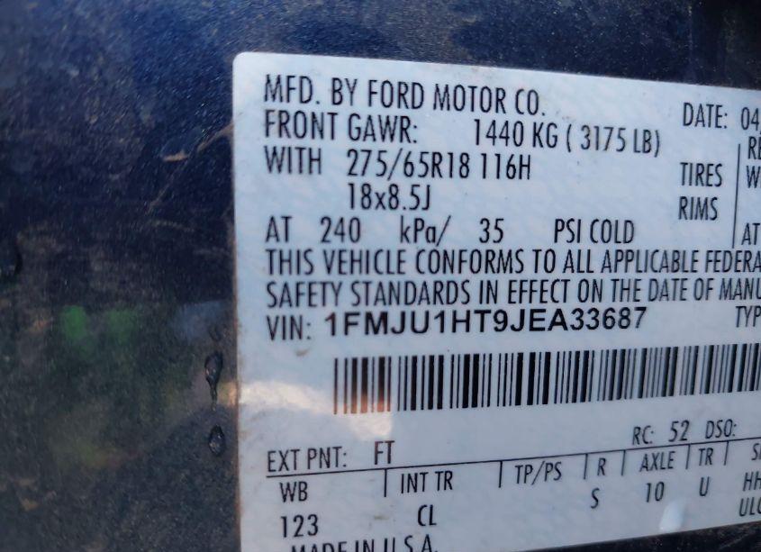 Photo 9 of 2018 Ford Expedition XLT (VIN 1FMJU1HT9JEA33687)