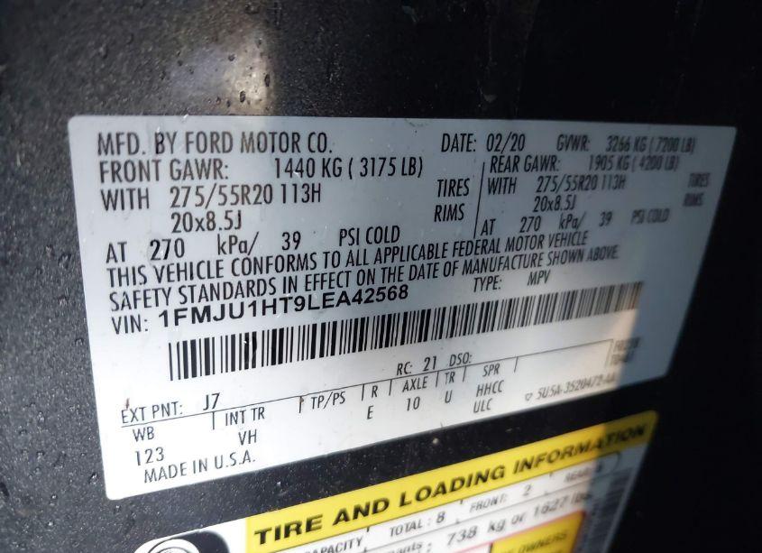 Photo 9 of 2020 Ford Expedition XLT (VIN 1FMJU1HT9LEA42568)