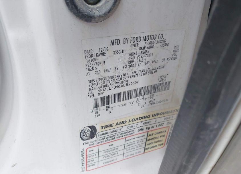 Photo 9 of 2010 Ford Expedition EDDIE BAUER/KING RANCH (VIN 1FMJU1J50AEB20597)