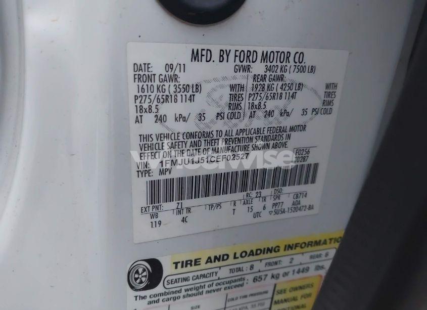 Photo 9 of 2012 Ford Expedition XLT (VIN 1FMJU1J51CEF02527)