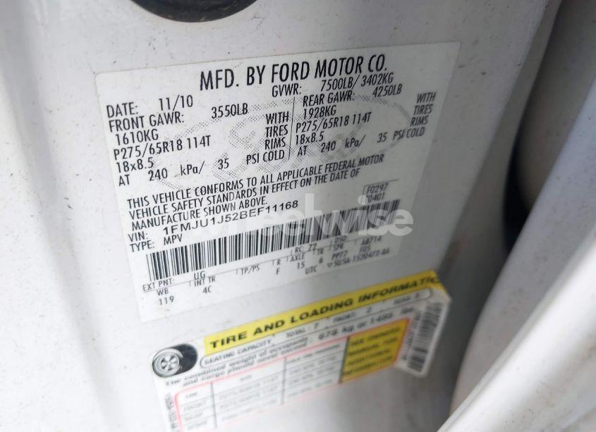 Photo 9 of 2011 Ford Expedition XLT (VIN 1FMJU1J52BEF11168)