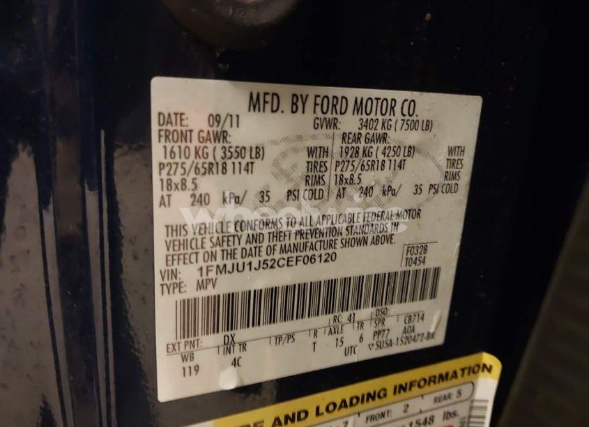 Photo 9 of 2012 Ford Expedition XLT (VIN 1FMJU1J52CEF06120)