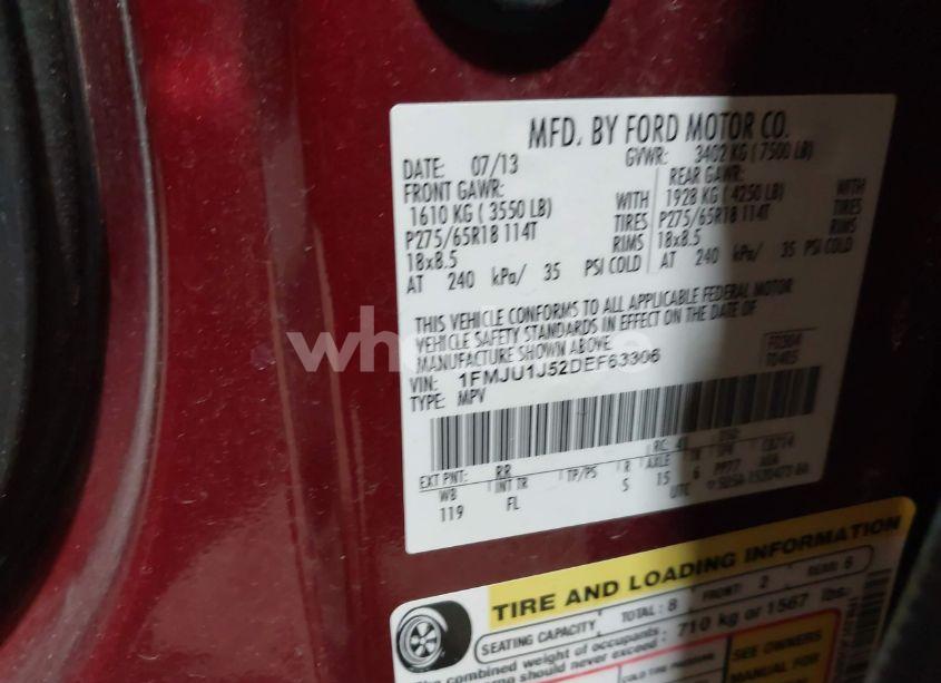 Photo 9 of 2013 Ford Expedition XLT (VIN 1FMJU1J52DEF63306)