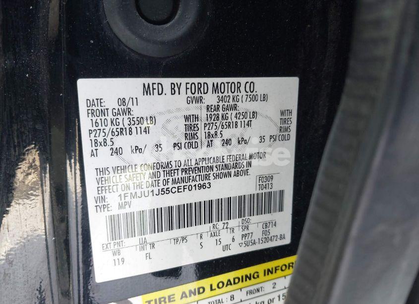 Photo 9 of 2012 Ford Expedition XLT (VIN 1FMJU1J55CEF01963)