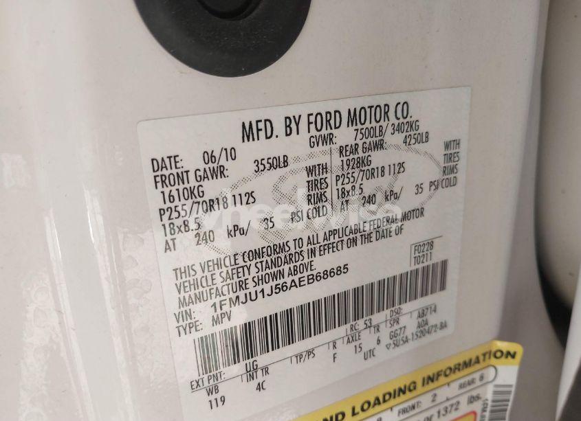 Photo 9 of 2010 Ford Expedition EDDIE BAUER (VIN 1FMJU1J56AEB68685)