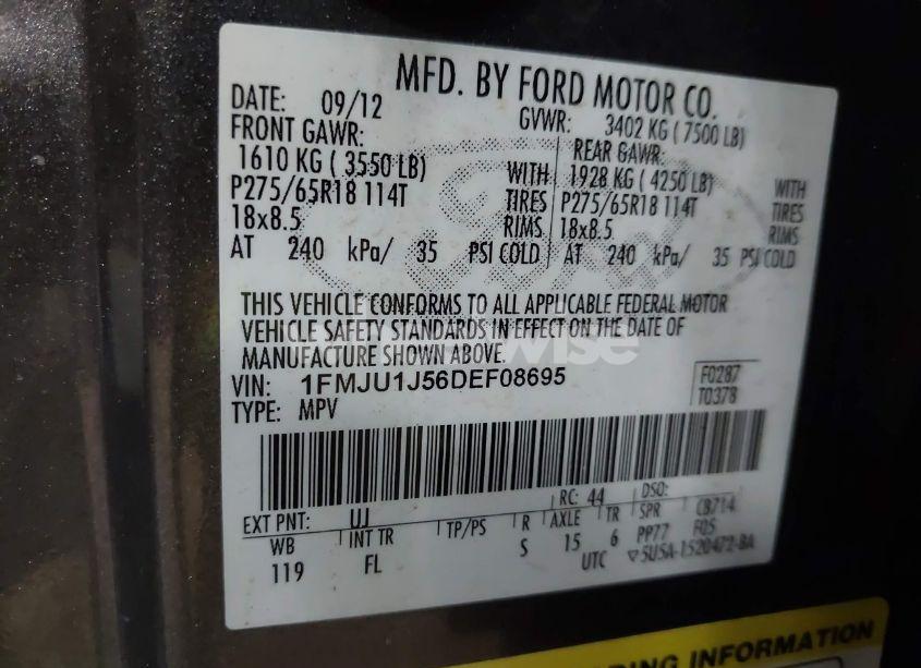 Photo 9 of 2013 Ford Expedition XLT (VIN 1FMJU1J56DEF08695)